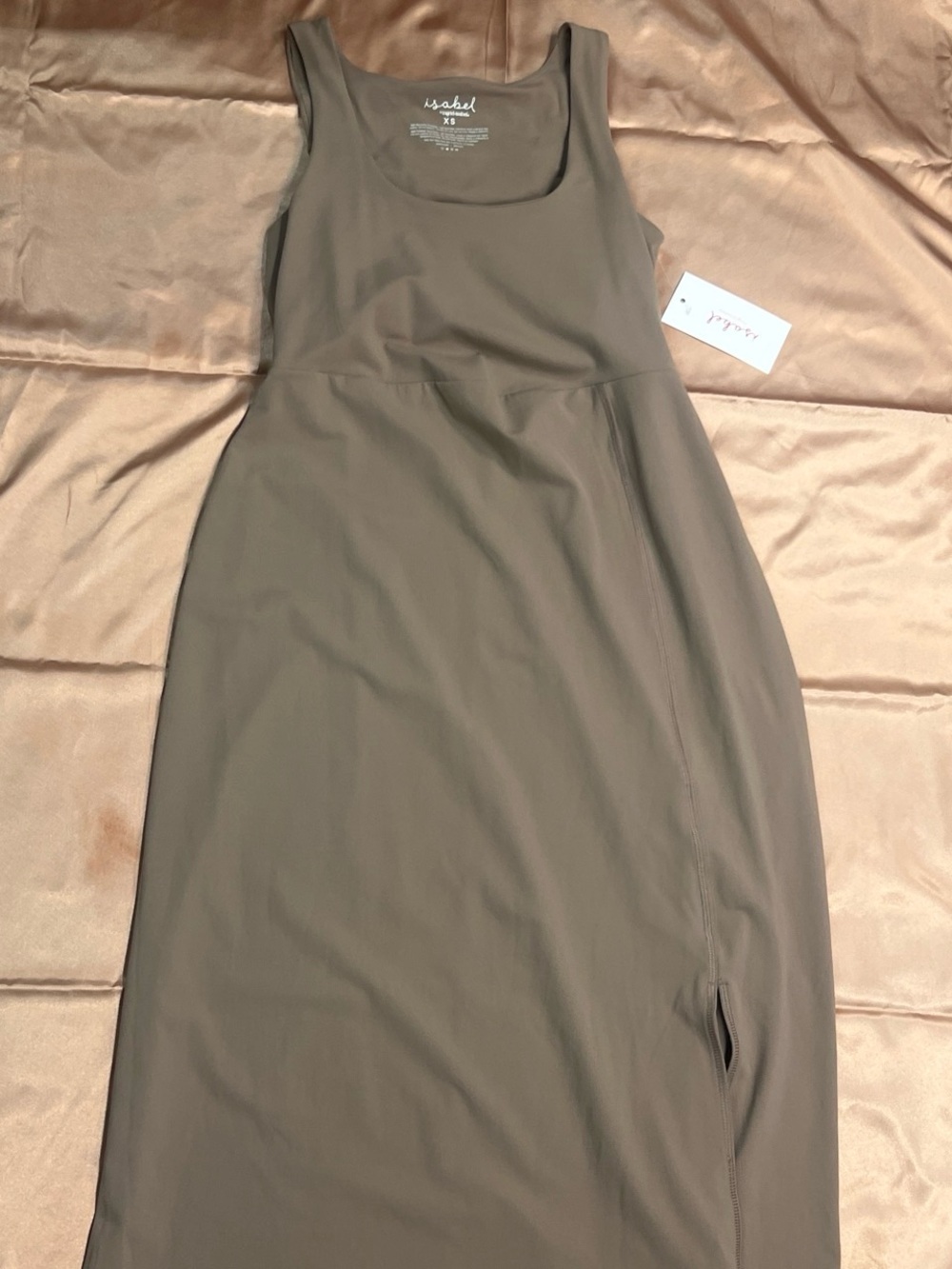 Ingrid & Isabel Brown Maternity Tank Maxi Dress